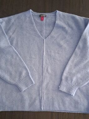 Vince Camuto Pastel Blue V-Neck Sweater